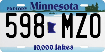 MN license plate 598MZO
