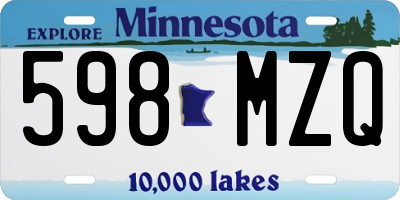 MN license plate 598MZQ