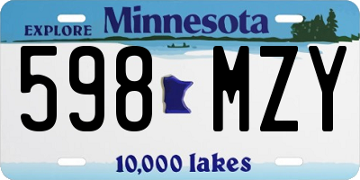 MN license plate 598MZY