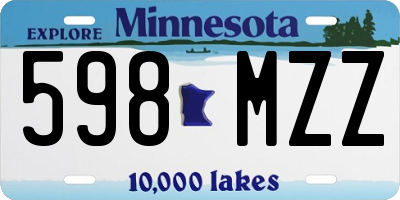 MN license plate 598MZZ