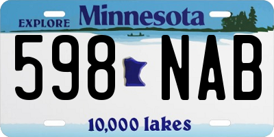 MN license plate 598NAB