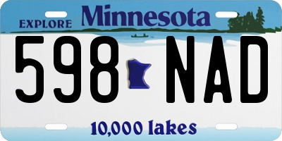 MN license plate 598NAD