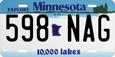 MN license plate 598NAG