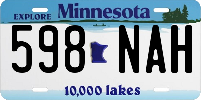 MN license plate 598NAH