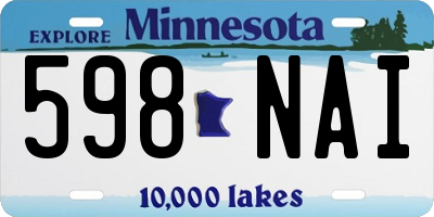 MN license plate 598NAI