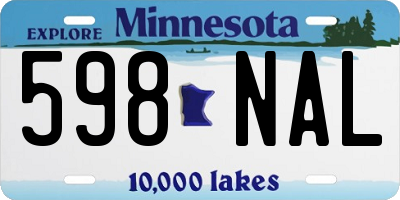 MN license plate 598NAL