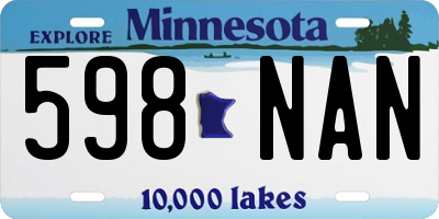 MN license plate 598NAN