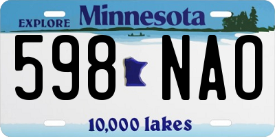 MN license plate 598NAO