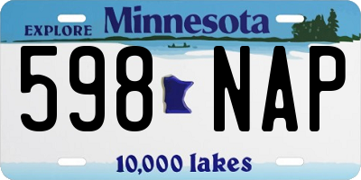 MN license plate 598NAP