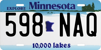 MN license plate 598NAQ