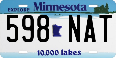 MN license plate 598NAT
