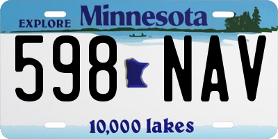 MN license plate 598NAV
