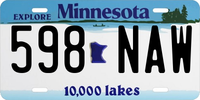 MN license plate 598NAW