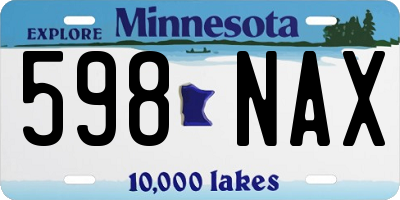 MN license plate 598NAX