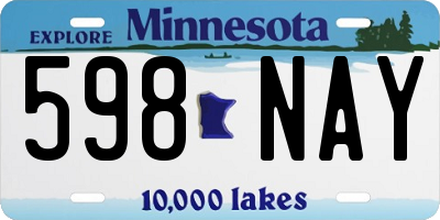 MN license plate 598NAY