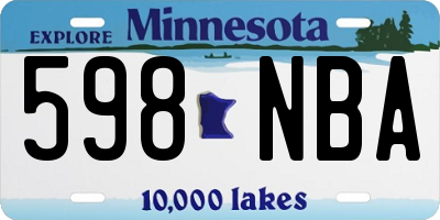 MN license plate 598NBA