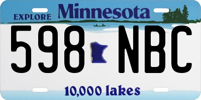 MN license plate 598NBC