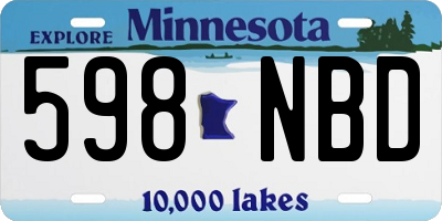MN license plate 598NBD