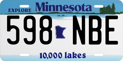 MN license plate 598NBE