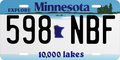 MN license plate 598NBF