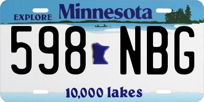 MN license plate 598NBG