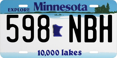 MN license plate 598NBH