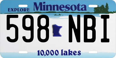 MN license plate 598NBI