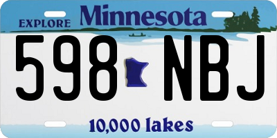 MN license plate 598NBJ