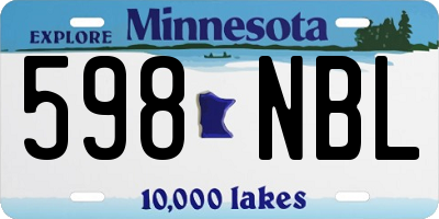 MN license plate 598NBL