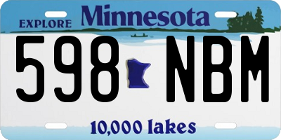 MN license plate 598NBM