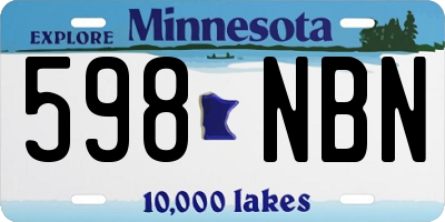 MN license plate 598NBN