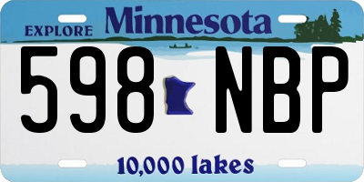 MN license plate 598NBP