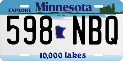 MN license plate 598NBQ
