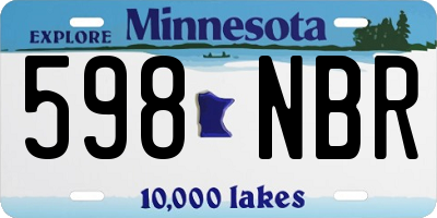 MN license plate 598NBR