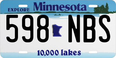 MN license plate 598NBS