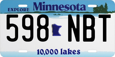 MN license plate 598NBT