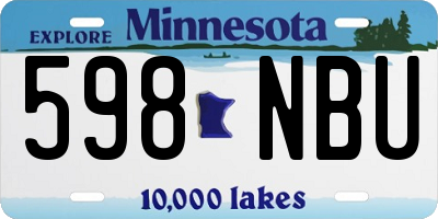 MN license plate 598NBU
