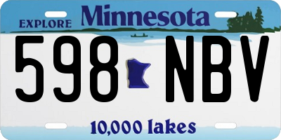 MN license plate 598NBV