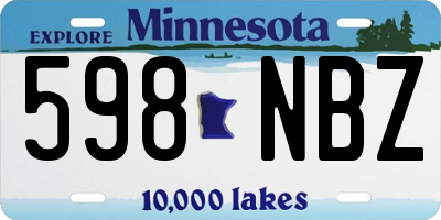MN license plate 598NBZ