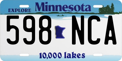 MN license plate 598NCA