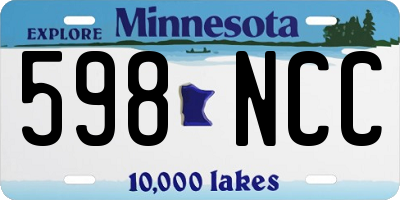 MN license plate 598NCC