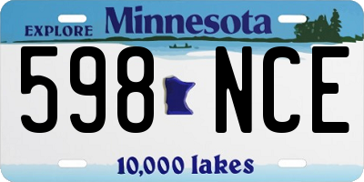 MN license plate 598NCE