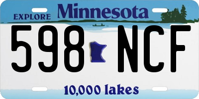 MN license plate 598NCF