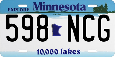 MN license plate 598NCG