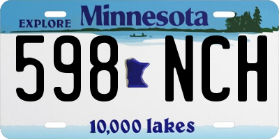 MN license plate 598NCH