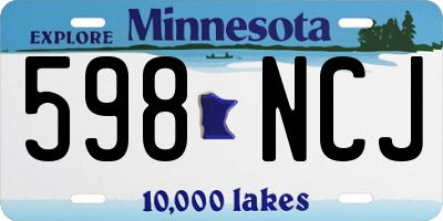MN license plate 598NCJ