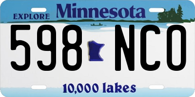 MN license plate 598NCO