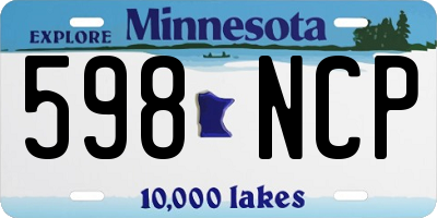 MN license plate 598NCP