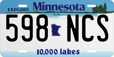 MN license plate 598NCS
