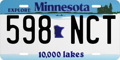 MN license plate 598NCT